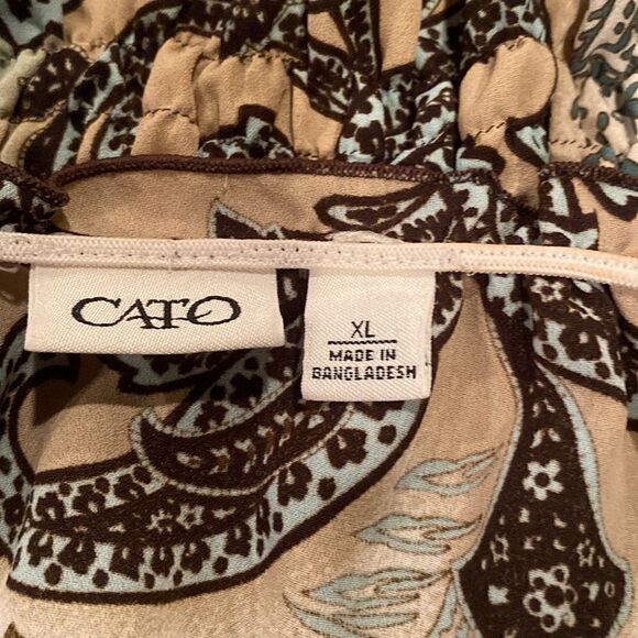 Cato Bell Sleeve Paisley Top Size XL long Sleeve - Picture 7 of 11